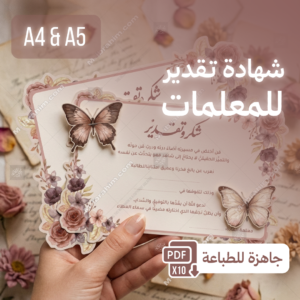شهادة تقدير للمعلمات
